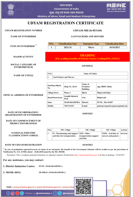 Udyam Certificate